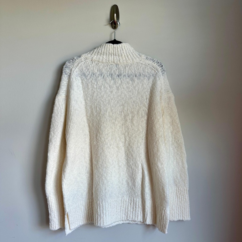 Vince Sweater Womens Large Cream Ivory‎ Turtleneck Wool Blend Ribbed Chunky NWT - Picture 9 of 10